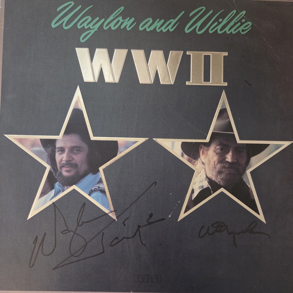 Autograph Waylon and Willie WW II Vinyl Record